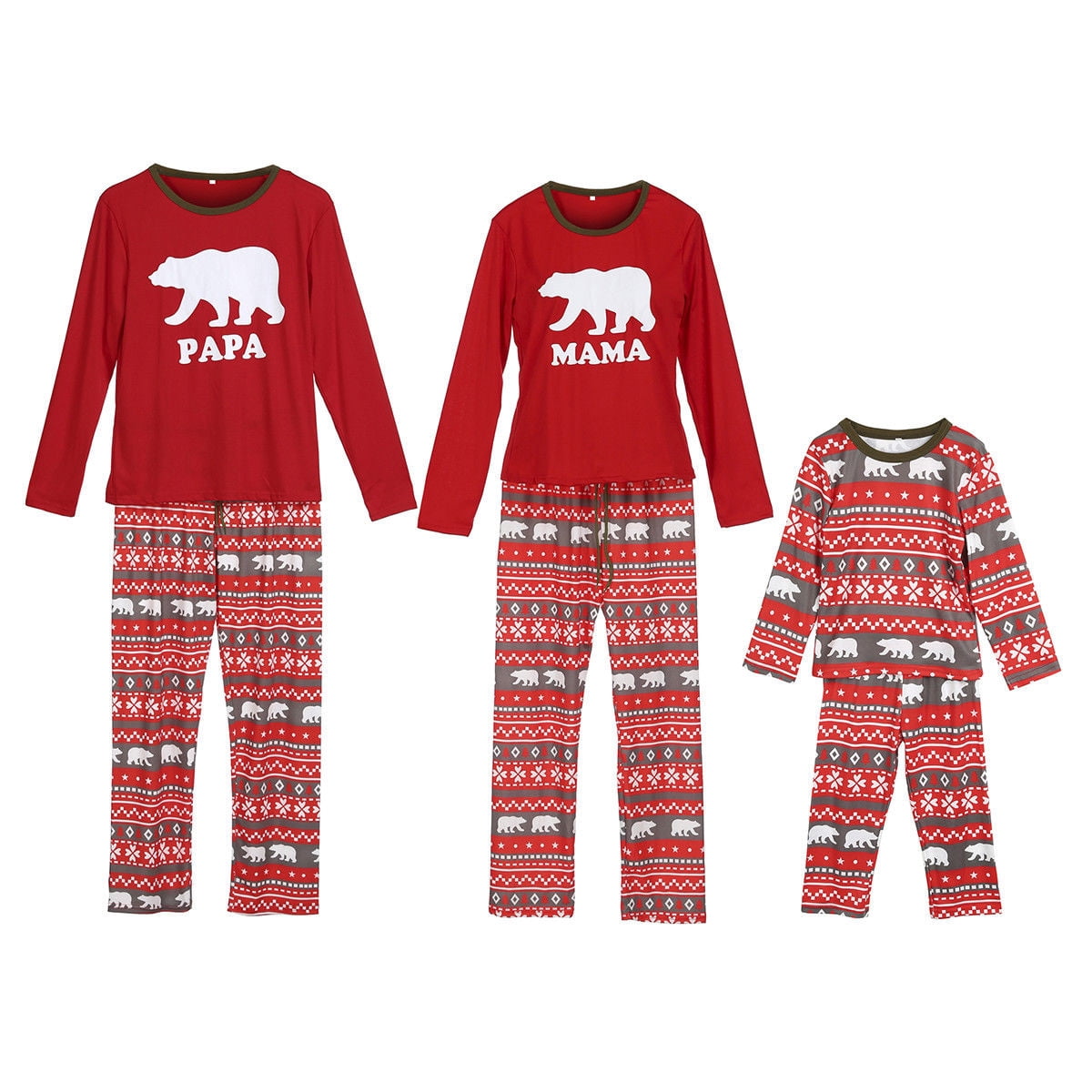 Cathery , Christmas Pajamas Dad Mom Boys Girls Polar Bear